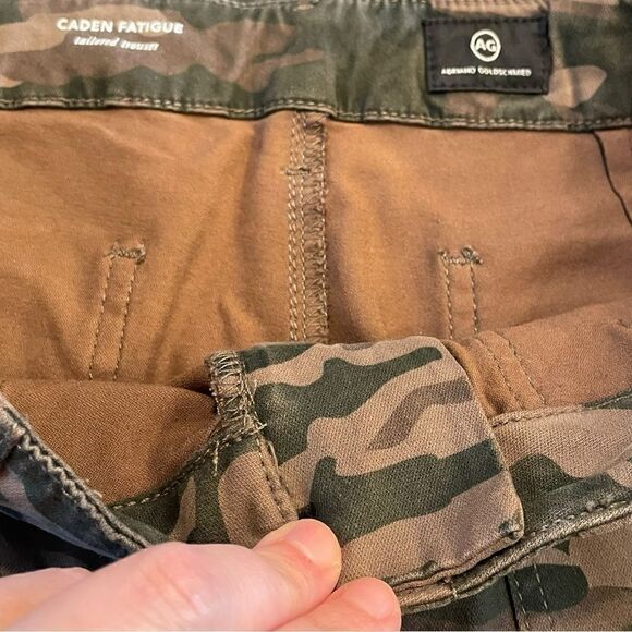 AG Adriano Goldschmied Caden Fatigue Tailored Trousers Camo Green 28R - Picture 4 of 7